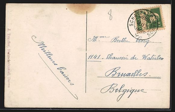 Cartoline postali: AK Davos, Teilansicht im Schnee, 1924 – Usato da Berlin venduto da bartko-reher 1