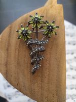 Vintage florale Brosche besetzt mit Ga-