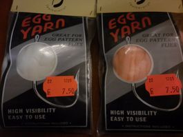 2 Egg Yarn blanc et rose/weiss und pink