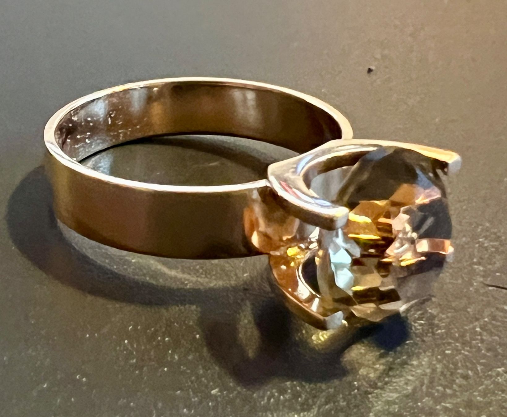 Anelli: Gold-Ring 14K mit Rauchquarz – Usato da Chur venduto da Penting1935 3