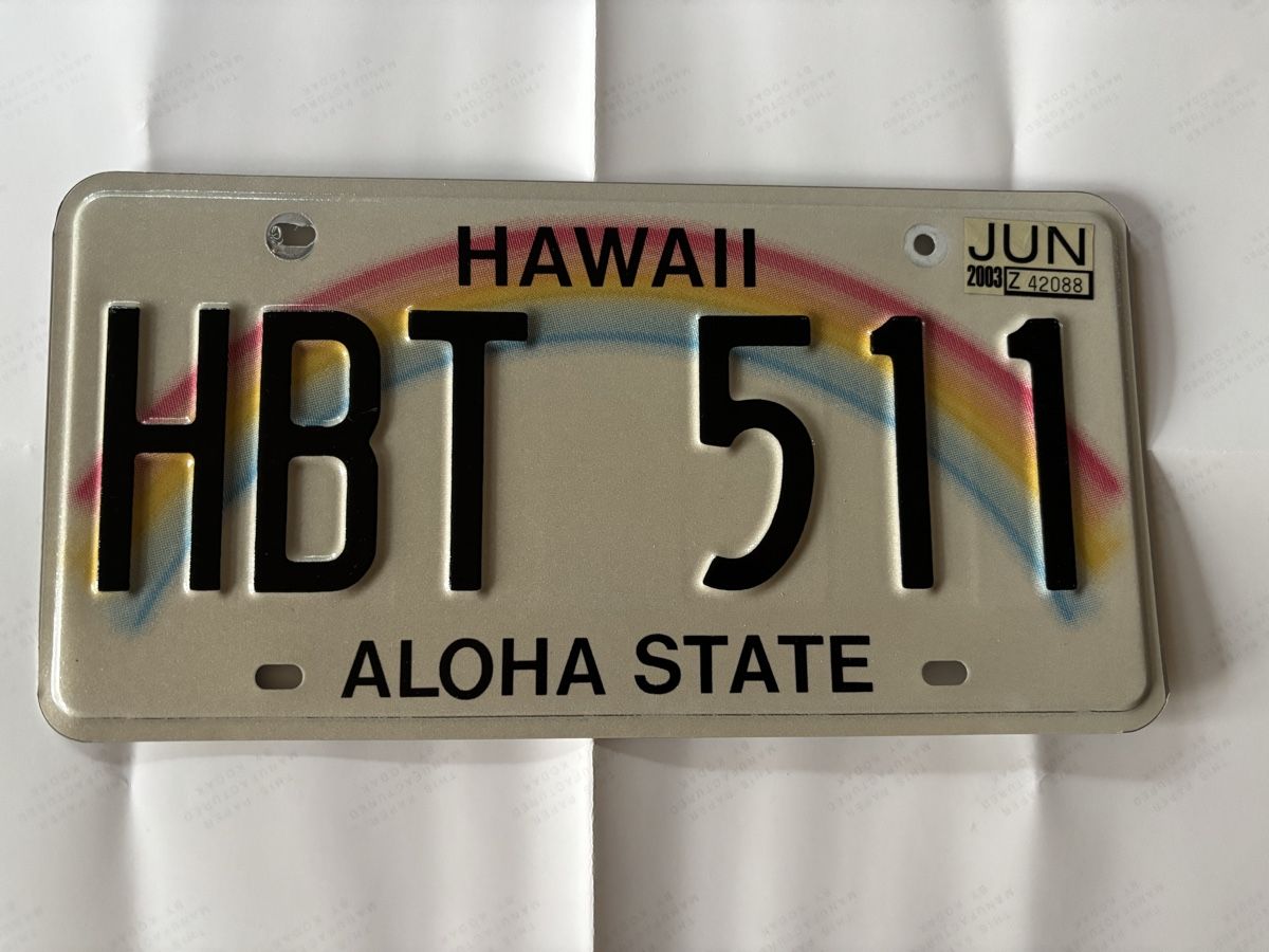 Insegne: Nummernschild Hawaii HBT 511  – Usato da Degersheim venduto da Gantiii