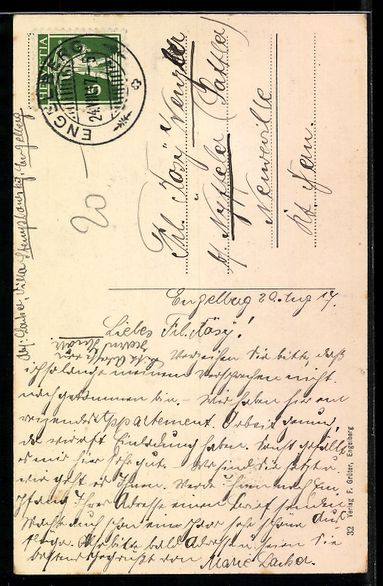 Cartes postales: AK Engelberg, Strassenpartie mit Hahnen – D'occasion à Berlin par bartko-reher 1