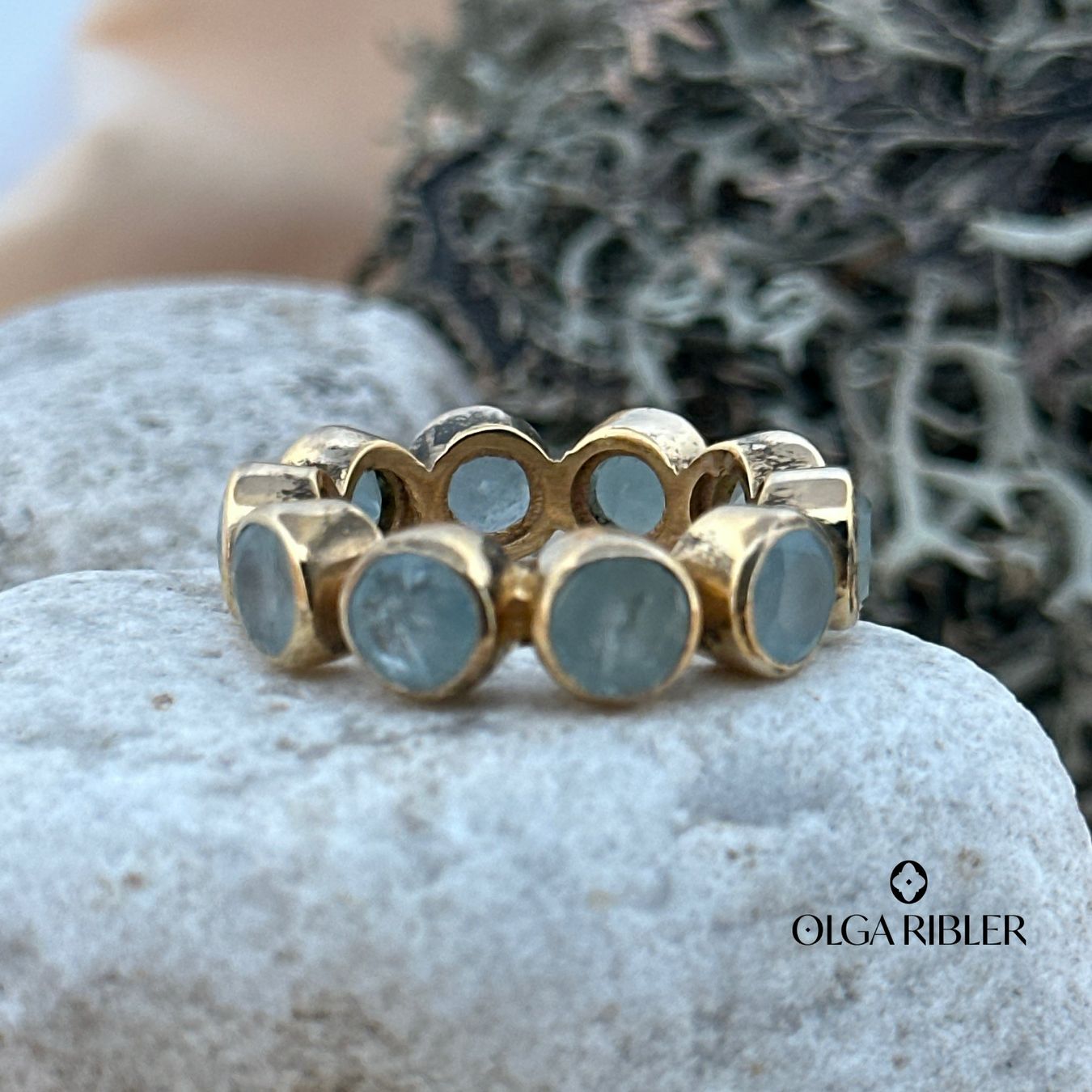 Olga Ribler Ringe: Memory Aquamarine Ring Silber Grösse 60 – Neu (gemäss Beschreibung) aus Luzern von Schmuckoutlet