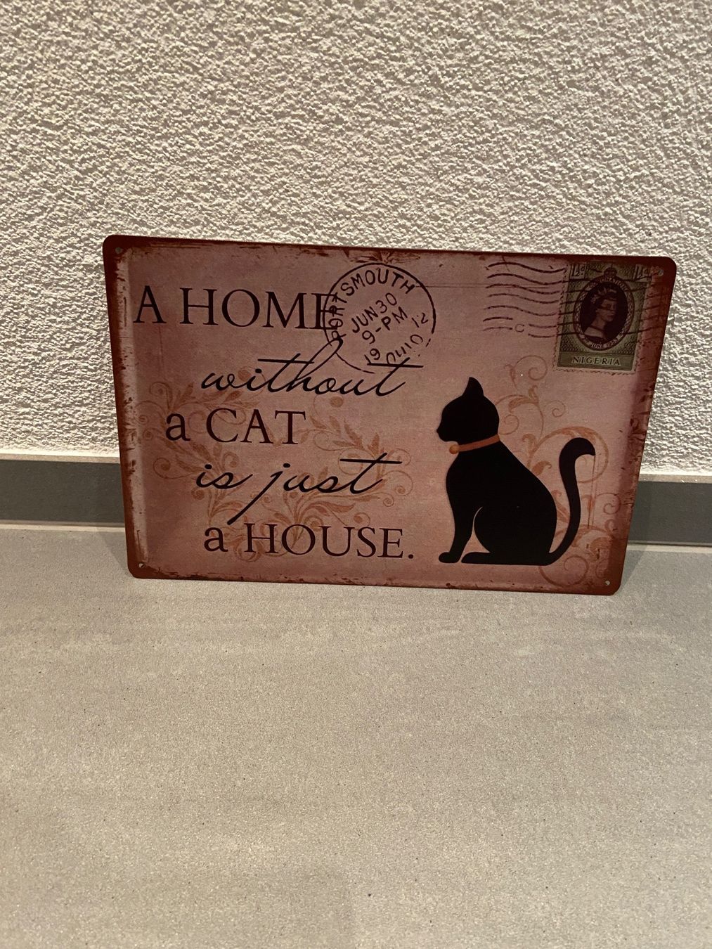 Schilder: A HOME  a CAT Vintage Blechschild Neu – Neu und originalverpackt aus Seon von Aaargauer01 4