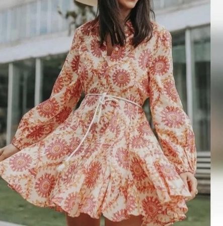 Kleid Zara gemustert Grösse S Baumwolle Versand 9.-