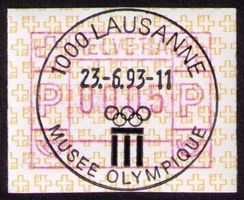 ATM 8A_Werbe-VO 23.6.93_1000 LAUSANNE_MUSÉE OLYMPIQUE !
