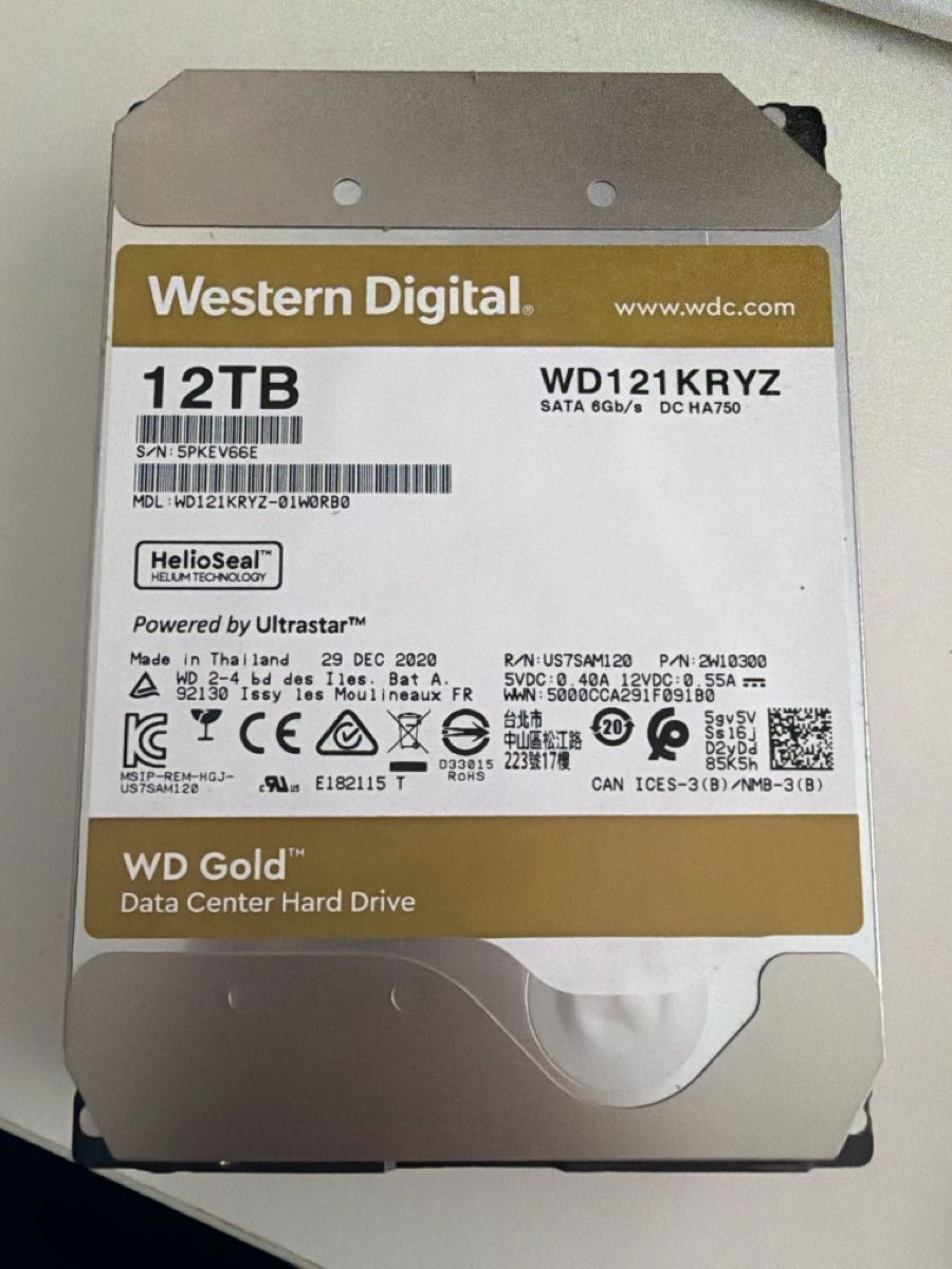 Western Digital Dischi rigidi: WD Gold 12TB – Usato da Olten venduto da Pandastisch