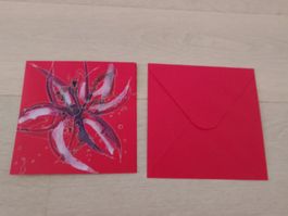 Handgemachte Bei mir Karte mit Umschlag - 15 cm X 15 cm.