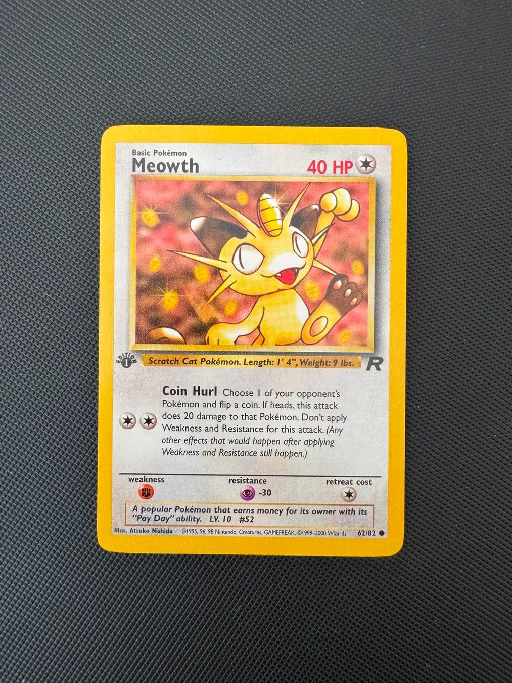 Pokémon Sammelbilder & Trading cards: Pokémon Meowth 1. Edition 62/82 – Gebraucht aus Seuzach von provenzano18