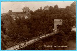 Fribourg, Freiburg Hängebrücke Pont Suspendu 1922