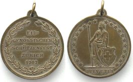 ZÜRICH 1907 EIDGENÖSSISCHES SCHÜTZENFEST Medaille