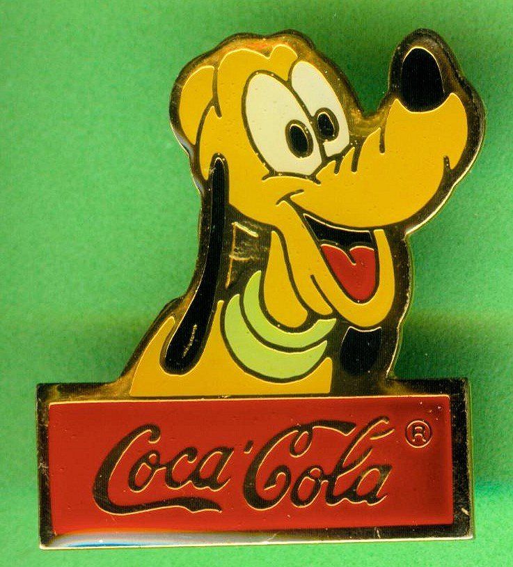 Disney Placchette & Badge: Disney   PLUTO   Coca Cola – Usato da Winterthur venduto da Sammleroase