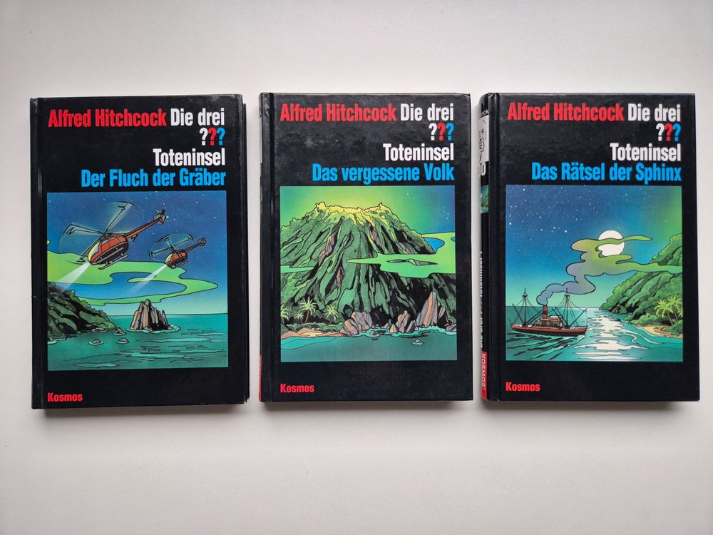 Die drei ??? TOTENINSEL 1 - 3 🚁 Trilogie im Schuber (Gebraucht) in