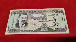 Seltene Jamaika Banknote, 100 Dollar, Jahr 2012,