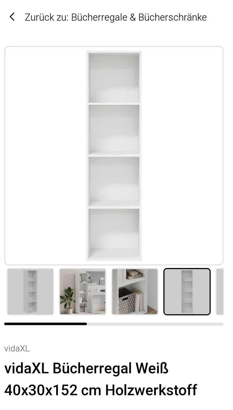 Vidaxl Scaffali: Bücherregal weiss 40x30x152 cm – Nuovo e nell'imballaggio originale da Weggis venduto da Rkamala 1