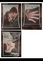 lot de 3 affiches sur toile orgueil et préjugés Jane Austen