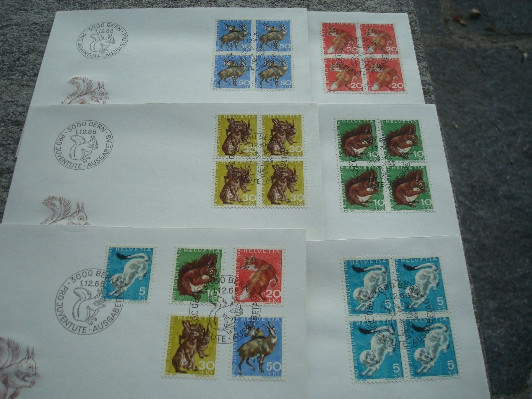 Tutti i francobolli: PJ 1966 FDC Serie und 4er – Usato da Gordola venduto da Polentaefung 1