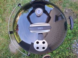 Holzkohlegrill Weber Kugelgrill schwarz mit Thermometer g...