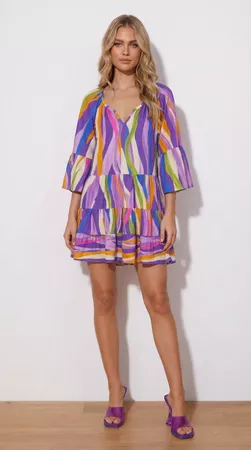 Vestito donna stampa multicolore taglia M 100% cotone