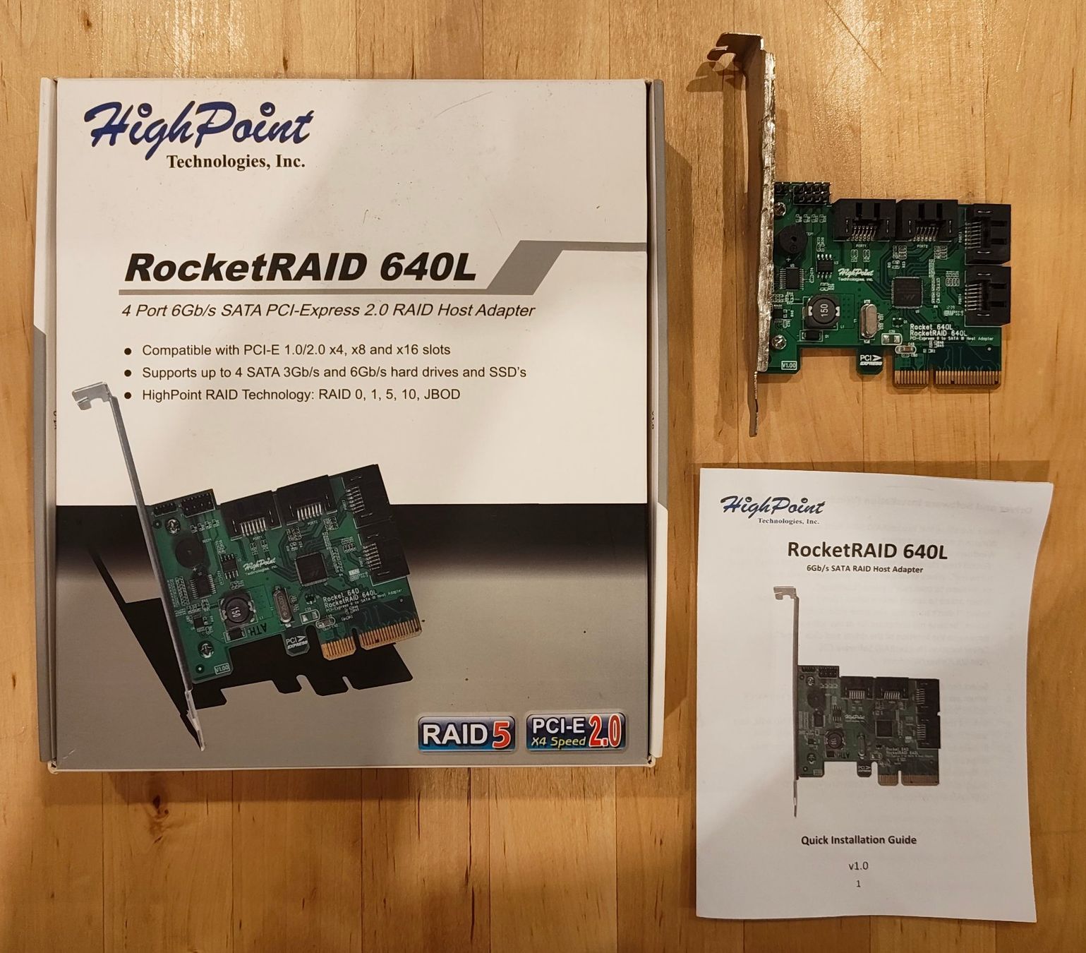 Unità & Adattatore: HighPoint RocketRAID 640L - RAID Host-Adapter – Usato da Turgi venduto da Benaya