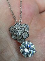 Collier argent avec diamant de moissanite de 1 ct certifié