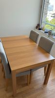 Tisch 180-220x100 mit 4 Stühlen