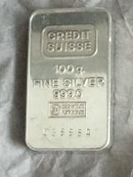 Credit Suisse Silberbarren 100g 999.0 Fine Silver