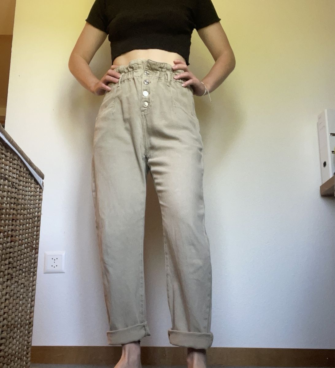 Mango Pantaloni: Mango, Stoffhose, beige/grünlich – Usato da Lenggenwil venduto da mai_2m5q 3