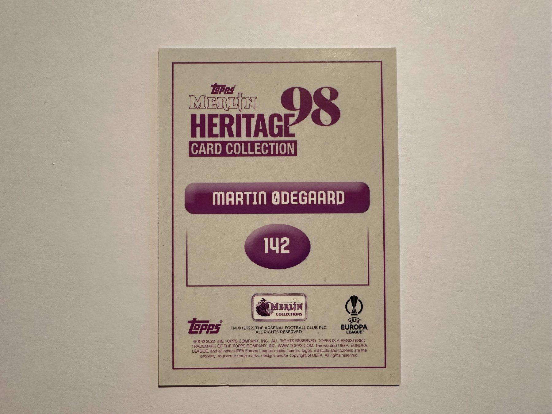 Topps Sammelbilder & Trading cards: Martin Odegaard 2022 Topps Merlin Heritage 98 05/49 – Gebraucht aus Hagendorn von Pokecollectorch 4