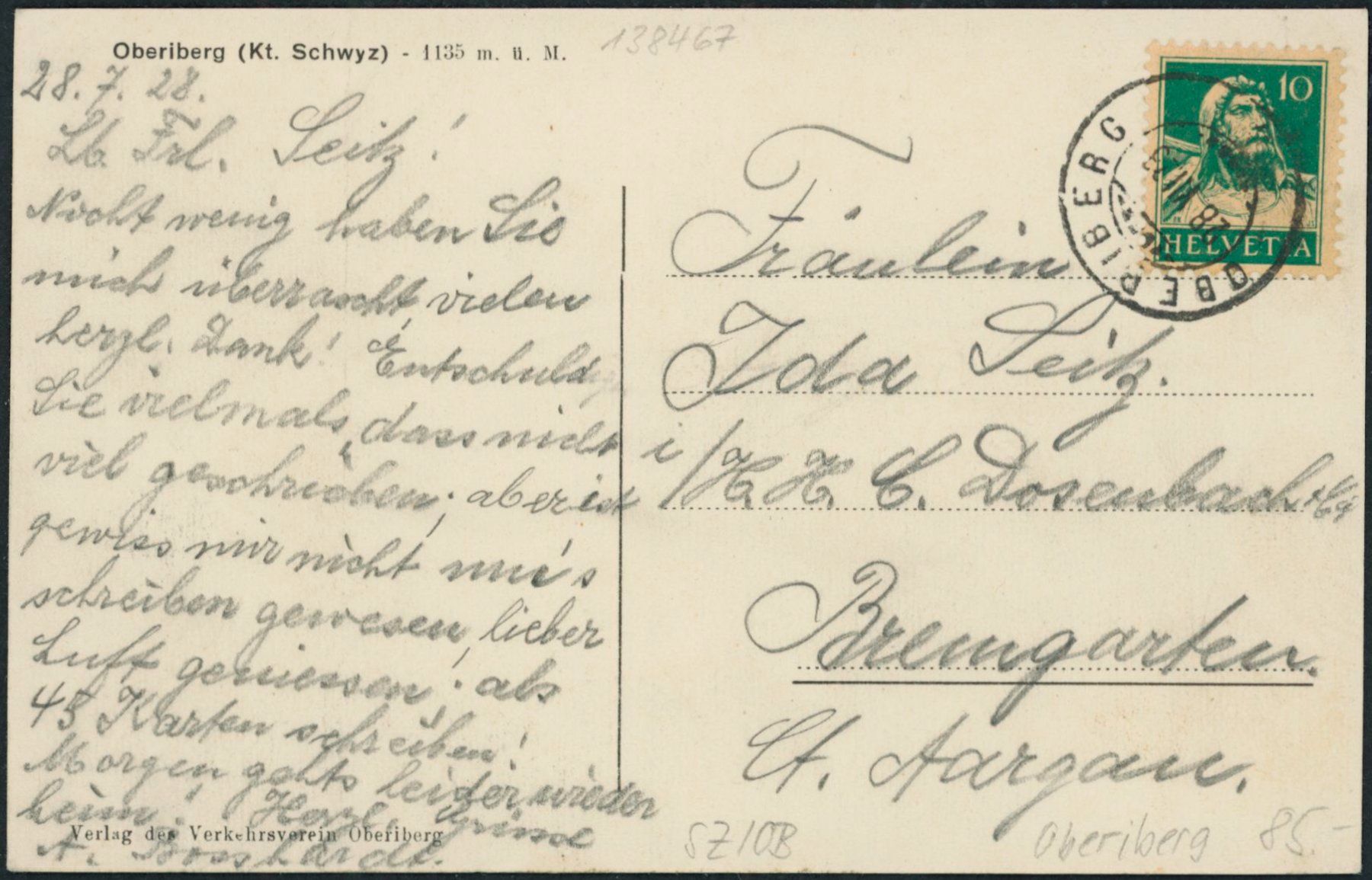 Cartes postales: SZ Oberiberg – D'occasion à Schindellegi par dormay 1