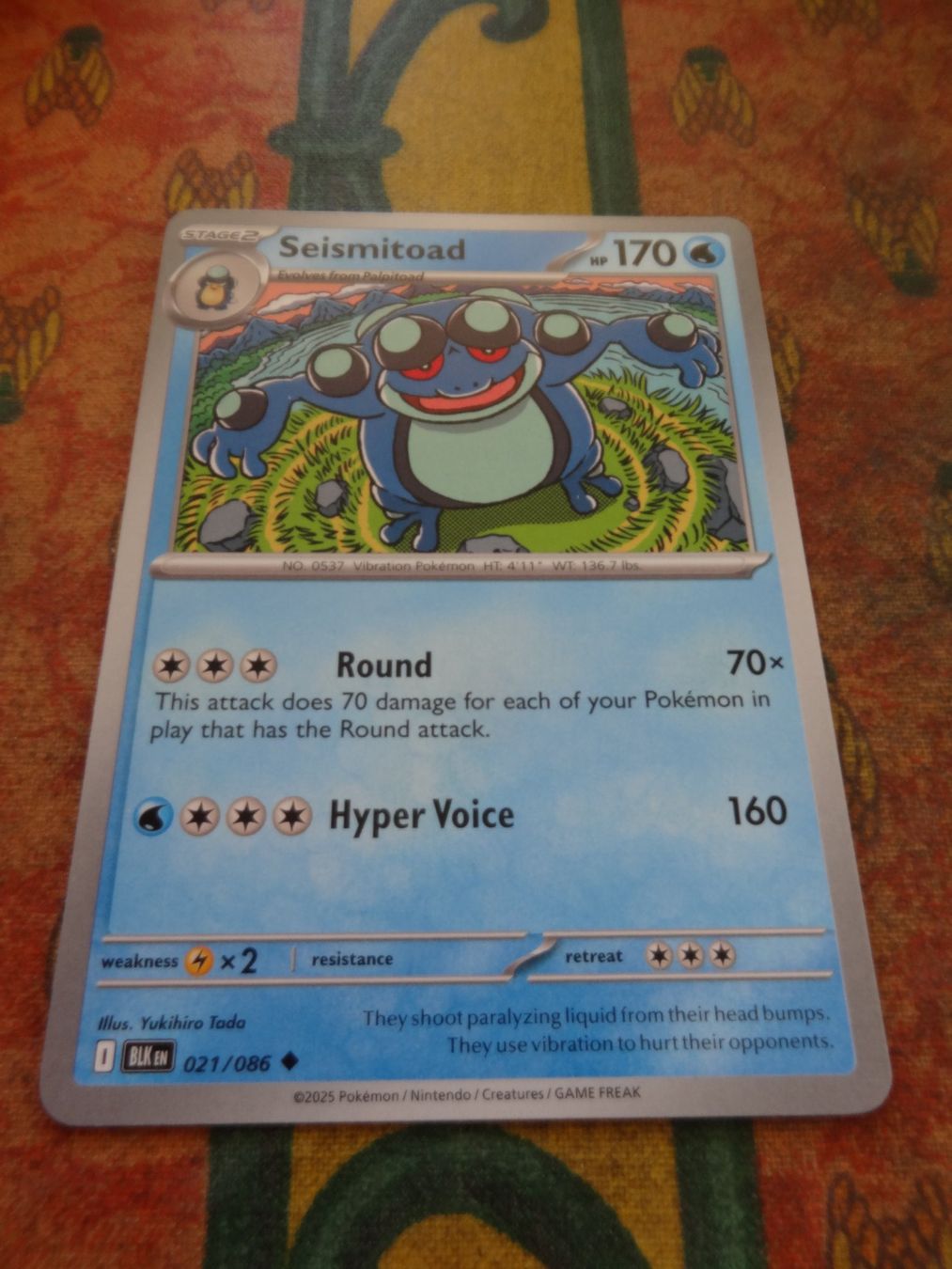 Pokémon Carte collezionabili: POKEMON  Seismitoad   I  BLK EN  021/086   HP170  2025 – Usato da Romanel-sur-Lausanne venduto da Swift13