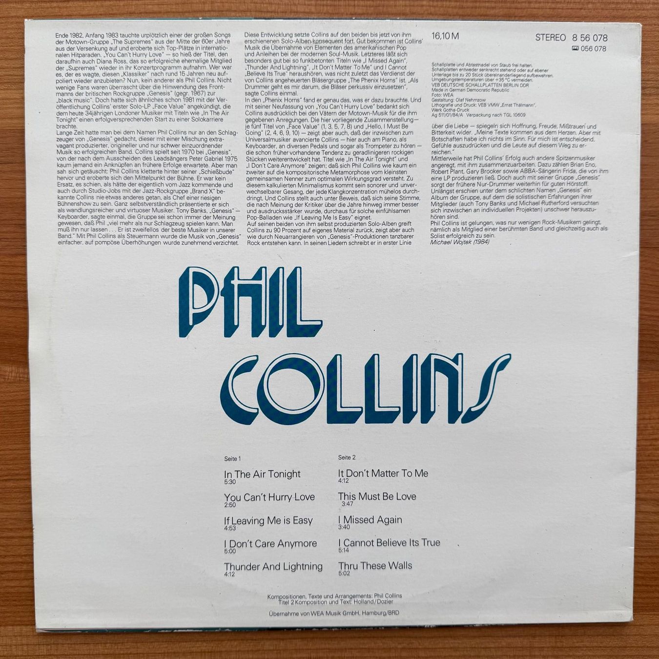 Schallplatten: PHIL COLLINS - PHIL COLLINS – Gebraucht aus Zürich von fehlton 1