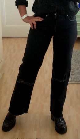 Schwarze 7 for all mankind Jeans Hose, M 38 gerader Schnitt