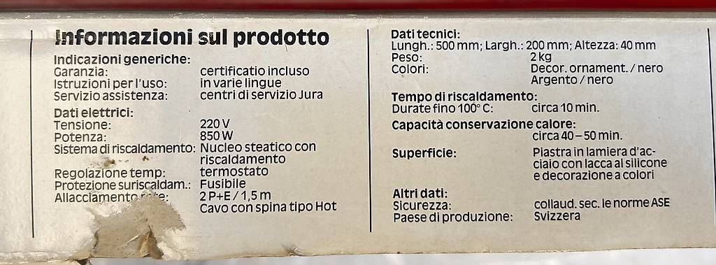 Elettrodomestici da cucina: Scaldavivande Jura – Usato da Avegno venduto da pippo_olaf 1