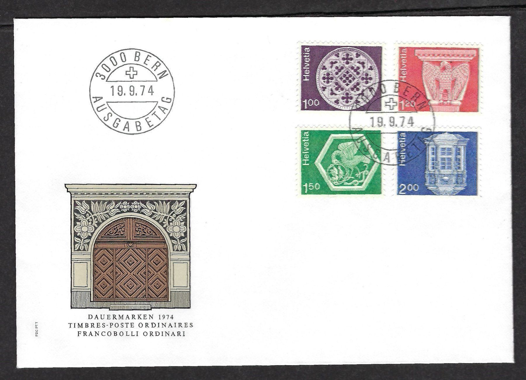 Alle Briefmarken: Dauermarken 19.9.1974, Ersttagsbrief – Gebraucht aus Luzern von Einh0rn