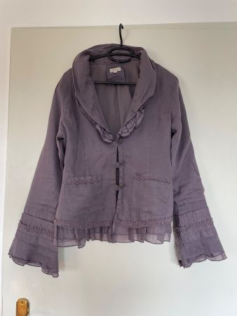 NILE aubergine Leinen-Jacke Gr. M