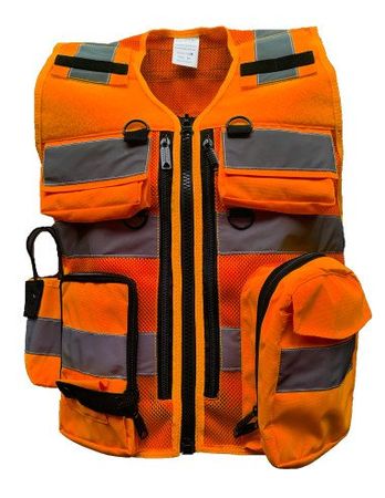 DIVICUS Reflective Vest PRO 2.0 – NEU, Safety Orange, XS–M