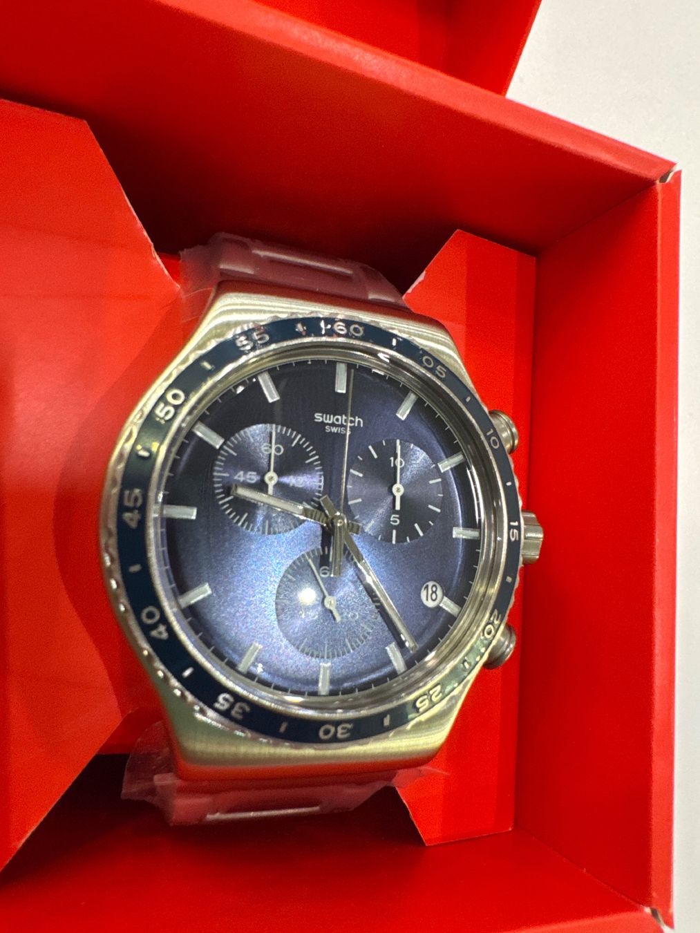 Swatch Orologi: Swatch irony Chrono cobalt lagon new – Nuovo e nell'imballaggio originale da Vevey venduto da Eiden77 1