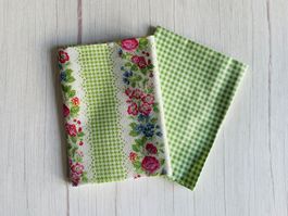 2 Fat quarter/Coupons patchwork & couture - Ivy Green