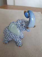 Herend Hungary Porzellan Elefant, blau, Top Zustand!
