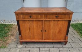 Biedermeier Kommde Nussbaumholz 2 Türen 2 Schublade 1800er 