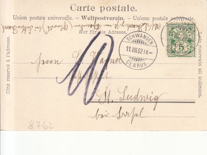 Cartoline postali: Klöntalersee 1902 – Usato da Bürglen TG venduto da StampGraf 1