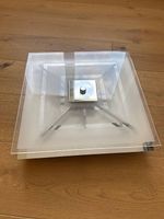Moderne Deckenlampe aus Glas quadratisch, Silber / Weiss
