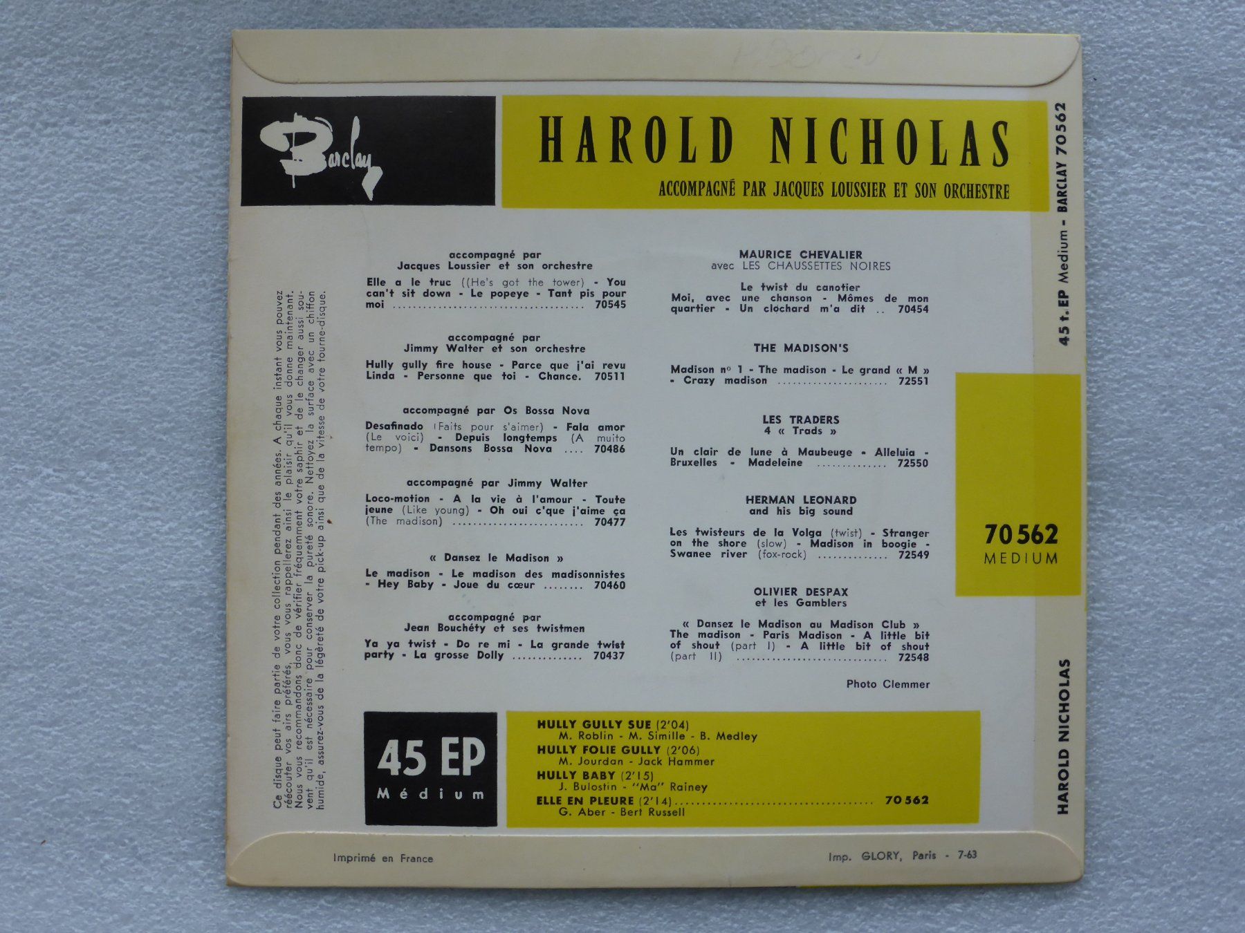 Schallplatten: Vinyl Single   EP  HAROLD NICHOLAS – Gebraucht aus Küssnacht am Rigi von Mondkinder 3