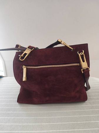 Coccinelle Tasche Bordeaux Wildleder Gold