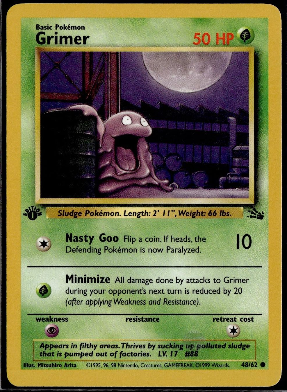 Pokémon Carte collezionabili: Grimer 1st Edition 48/62 Fossil – Usato da Zürich venduto da pokemon_cards