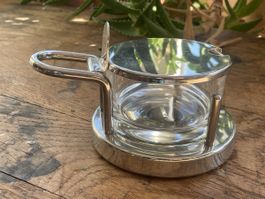  Parmesandose Alessi Inox 18/10 mit Glaseinsatz gebraucht