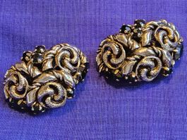 Vintage signierte Giuliano Fratti Milano Ohrclips, 40er Jahr