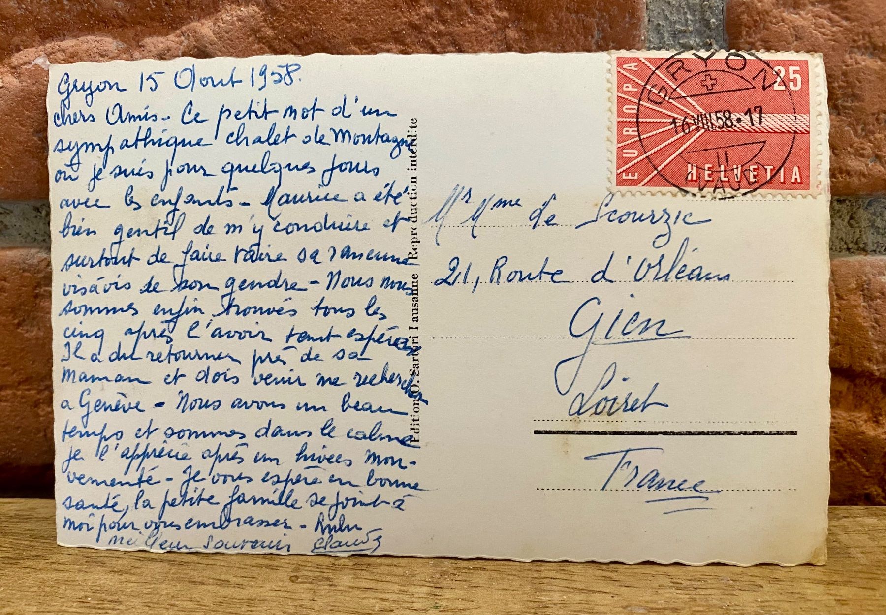 Cartoline postali: 1958 - GRYON - Dorfpartie – Usato da Root venduto da ENGLAND-TREASURES 2