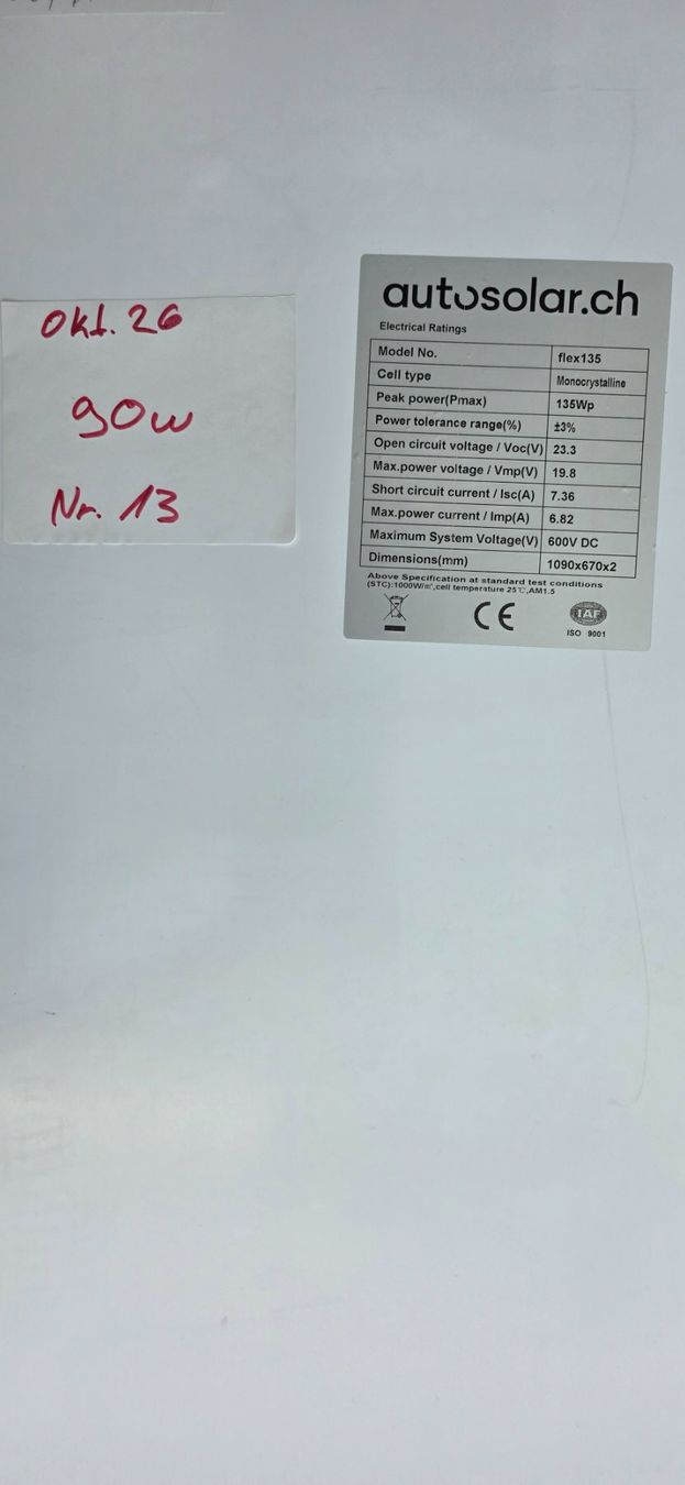 Solargeräte und Solarprodukte: 135W Flexpanel – Gebraucht aus Oetwil am See von AutoSolar 1